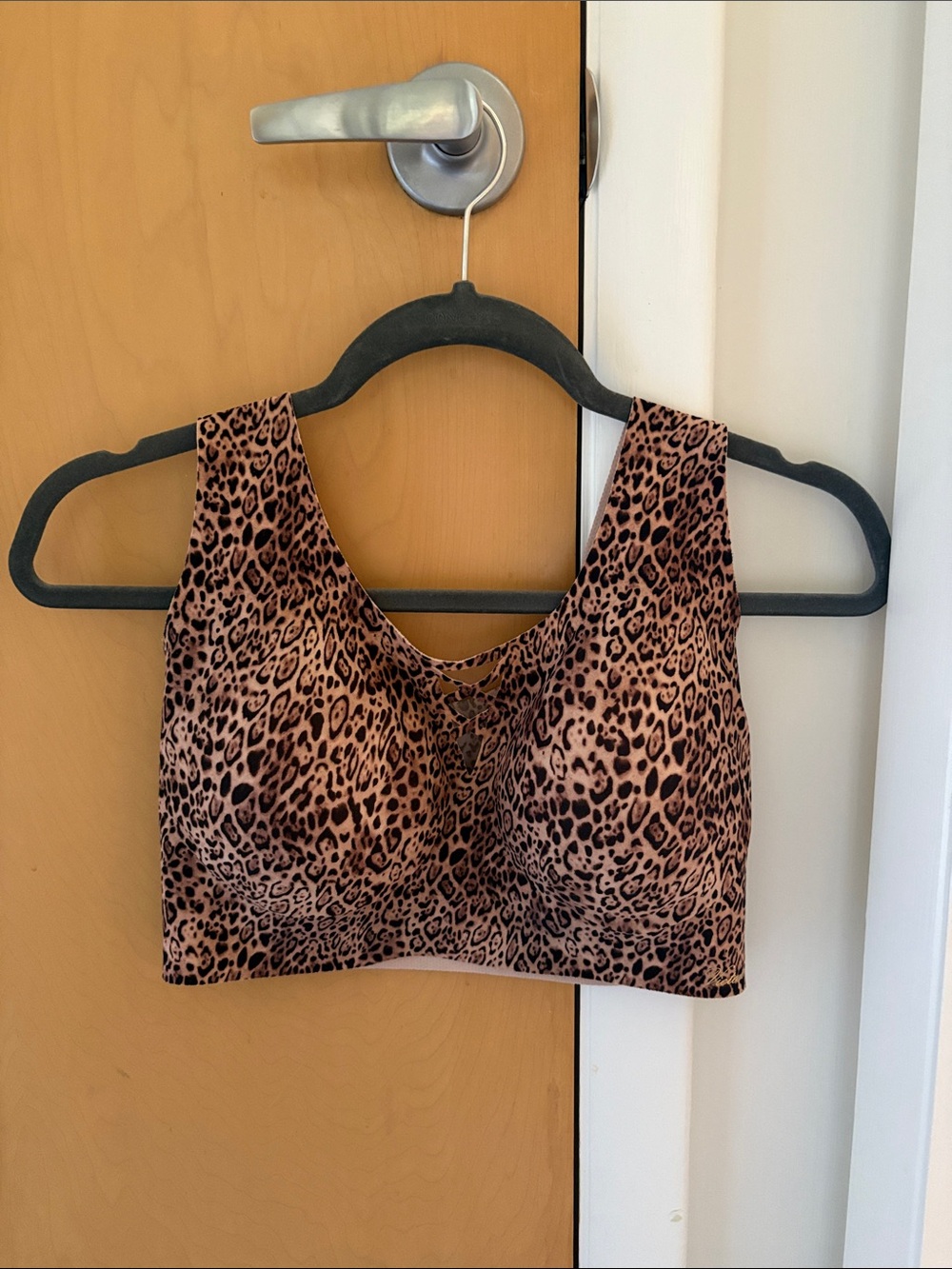 Victoria's Secret Leopard Print Wireless Bralette - Brown/Black